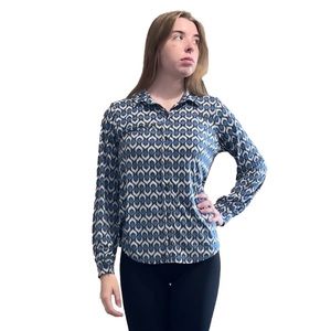 ❌SOLD❌

Jones New York Non-Iron Button-Down Blue Black White Abstract Art